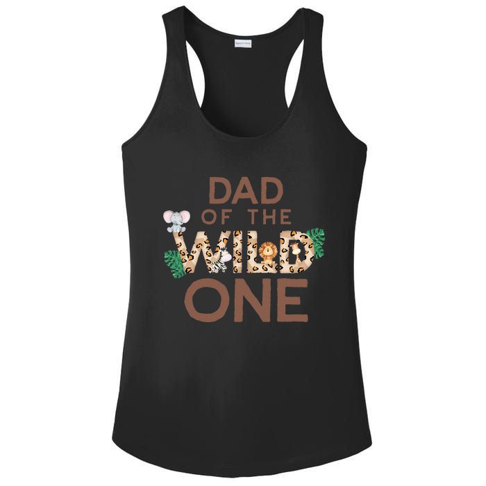 Dad Of The Wild One Animal Safari 1st Birthday Theme Family Ladies PosiCharge Competitor Racerback Tank