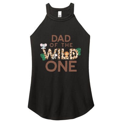 Dad Of The Wild One Animal Safari 1st Birthday Theme Family Women's Perfect Tri Rocker Tank