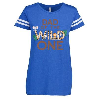 Dad Of The Wild One Animal Safari 1st Birthday Theme Family Enza Ladies Jersey Football T-Shirt