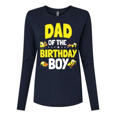 Dad Of The Birthday Boy Construction Worker Bday Party Womens Cotton Relaxed Long Sleeve T-Shirt