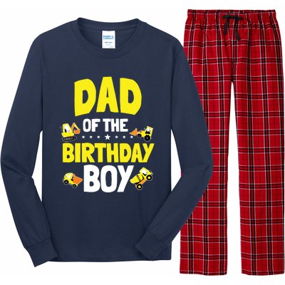 Dad Of The Birthday Boy Construction Worker Bday Party Long Sleeve Pajama Set