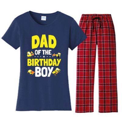 Dad Of The Birthday Boy Construction Worker Bday Party Women's Flannel Pajama Set