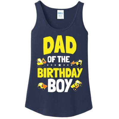 Dad Of The Birthday Boy Construction Worker Bday Party Ladies Essential Tank