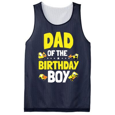 Dad Of The Birthday Boy Construction Worker Bday Party Mesh Reversible Basketball Jersey Tank