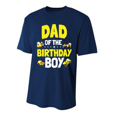 Dad Of The Birthday Boy Construction Worker Bday Party Performance Sprint T-Shirt