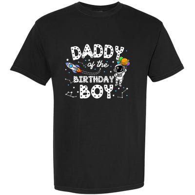 Dad of the Birthday Astronaut Boy Space Theme Birthday Gift Garment-Dyed Heavyweight T-Shirt