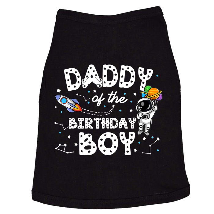 Dad of the Birthday Astronaut Boy Space Theme Birthday Gift Doggie Tank