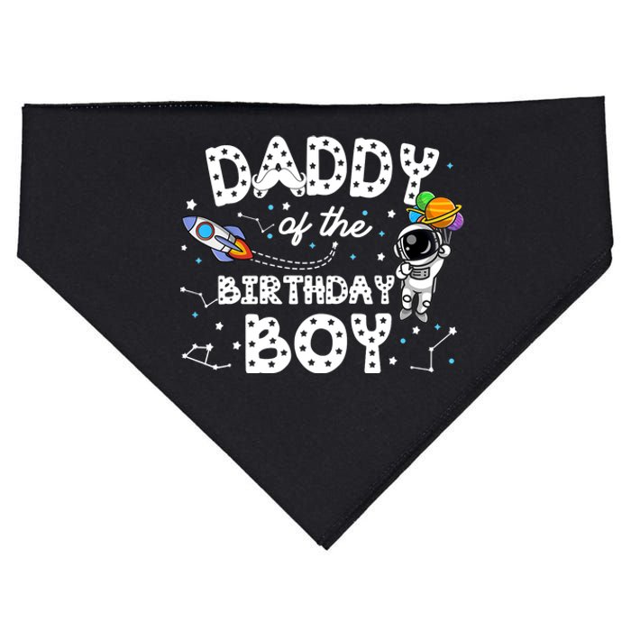 Dad of the Birthday Astronaut Boy Space Theme Birthday Gift USA-Made Doggie Bandana