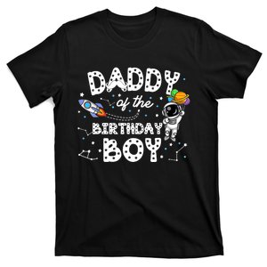 Dad of the Birthday Astronaut Boy Space Theme Birthday Gift T-Shirt