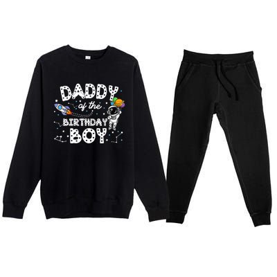 Dad of the Birthday Astronaut Boy Space Theme Birthday Gift Premium Crewneck Sweatsuit Set