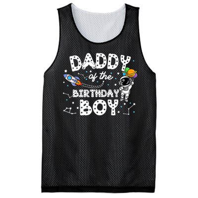 Dad of the Birthday Astronaut Boy Space Theme Birthday Gift Mesh Reversible Basketball Jersey Tank