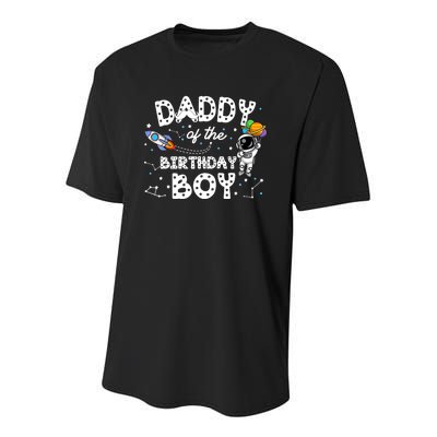 Dad of the Birthday Astronaut Boy Space Theme Birthday Gift Youth Performance Sprint T-Shirt