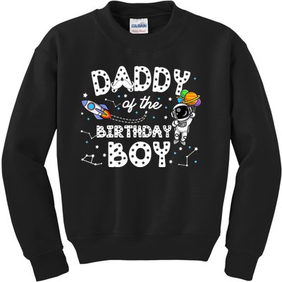 Dad of the Birthday Astronaut Boy Space Theme Birthday Gift Kids Sweatshirt