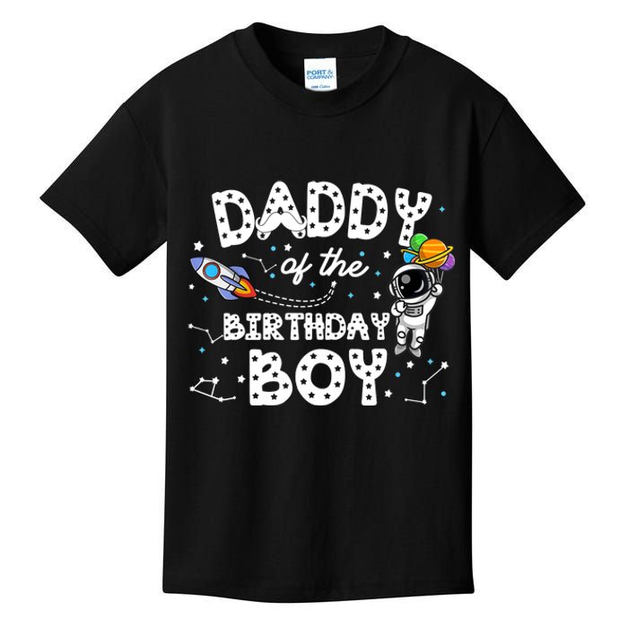 Dad of the Birthday Astronaut Boy Space Theme Birthday Gift Kids T-Shirt