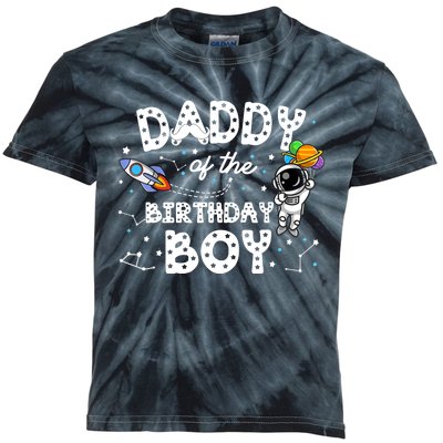 Dad of the Birthday Astronaut Boy Space Theme Birthday Gift Kids Tie-Dye T-Shirt