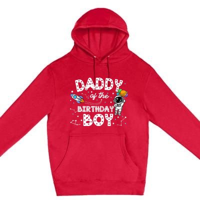 Dad of the Birthday Astronaut Boy Space Theme Birthday Gift Premium Pullover Hoodie