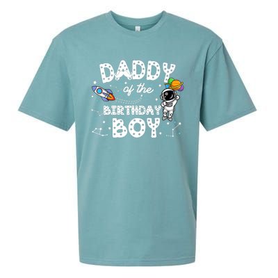 Dad of the Birthday Astronaut Boy Space Theme Birthday Gift Sueded Cloud Jersey T-Shirt