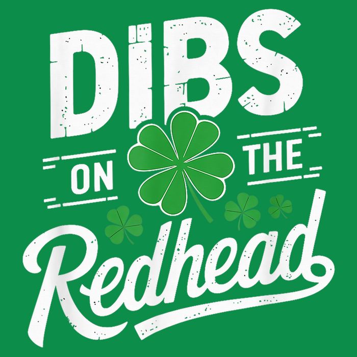 Dibs On The Redhead St Patricks Day Drinking Shamrocks Leaf Baby Bodysuit
