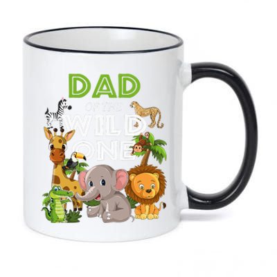 Dad Of The Wild One Zoo Birthday Safari Jungle Animal 11oz Black Color Changing Mug