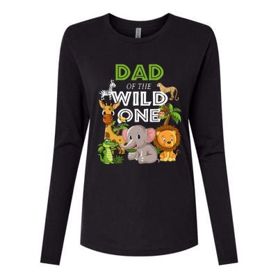 Dad Of The Wild One Zoo Birthday Safari Jungle Animal Womens Cotton Relaxed Long Sleeve T-Shirt