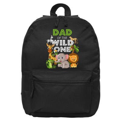 Dad Of The Wild One Zoo Birthday Safari Jungle Animal 16 in Basic Backpack