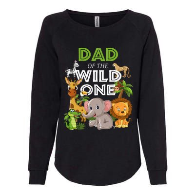 Dad Of The Wild One Zoo Birthday Safari Jungle Animal Womens California Wash Sweatshirt