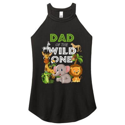 Dad Of The Wild One Zoo Birthday Safari Jungle Animal Women's Perfect Tri Rocker Tank