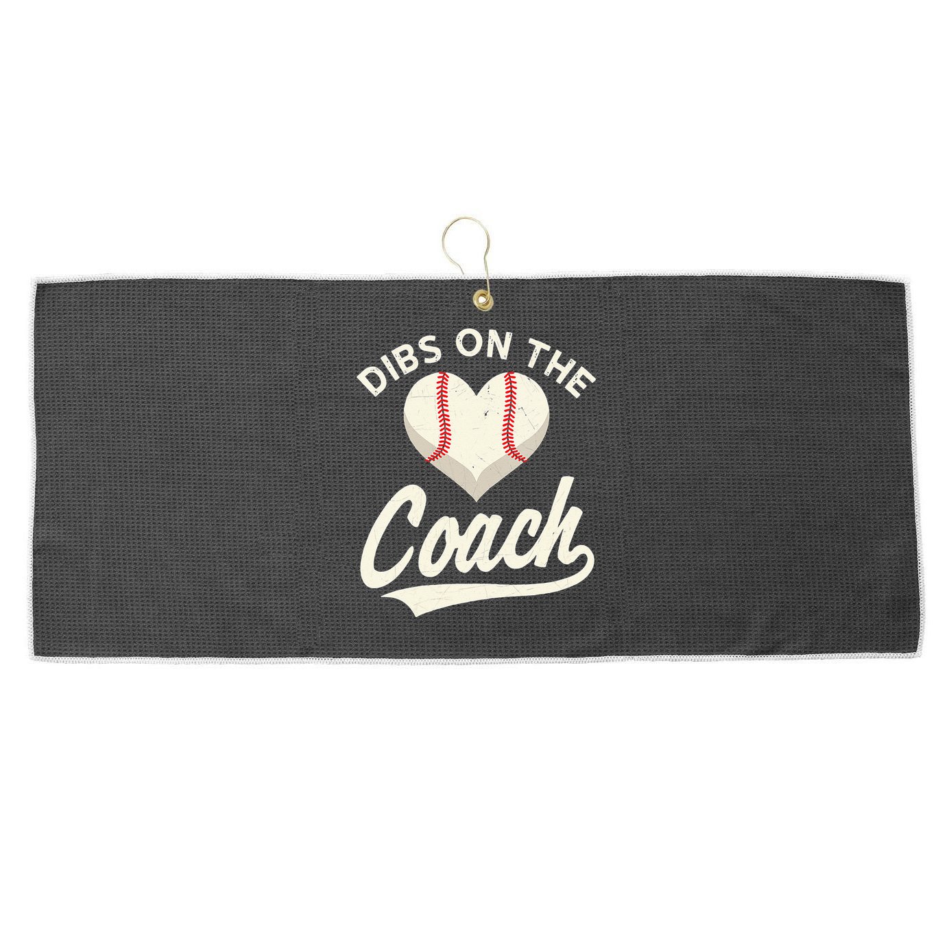 Dibs On The Coach Baseball Funny Baseball Coach Gifts Large Microfiber Waffle Golf Towel