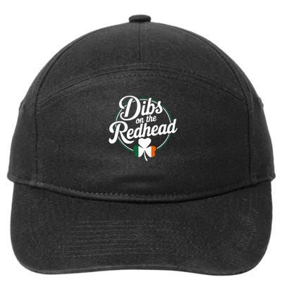 Dibs On The Redhead St Patricks Day Drinking Shamrock Leaf Flag 7-Panel Snapback Hat