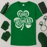 Dibs On The Redhead St Patricks Day Drinking Shamrock T-Shirt
