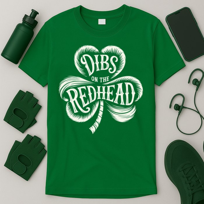 Dibs On The Redhead St Patricks Day Drinking Shamrock T-Shirt