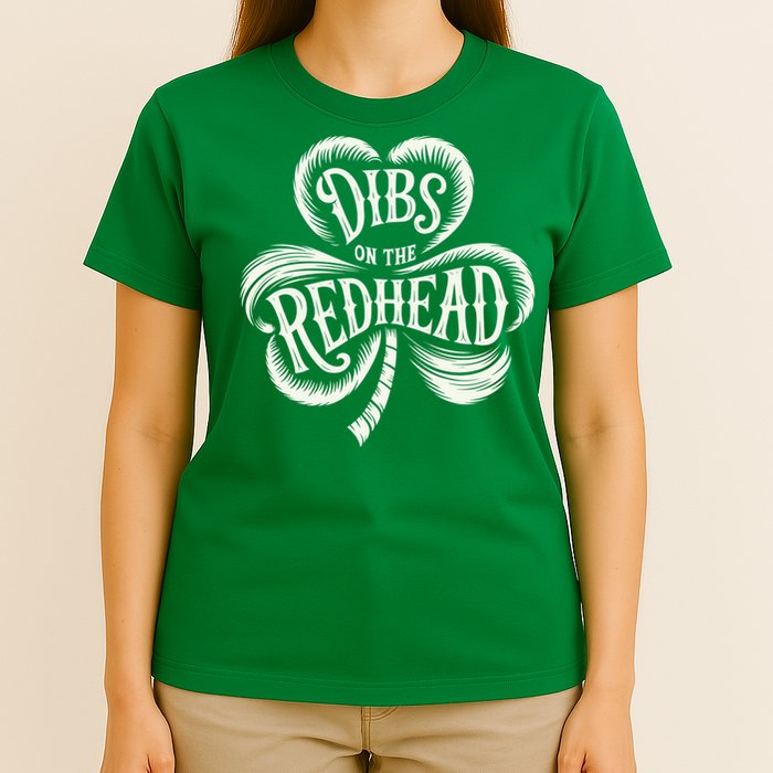 Dibs On The Redhead St Patricks Day Drinking Shamrock T-Shirt