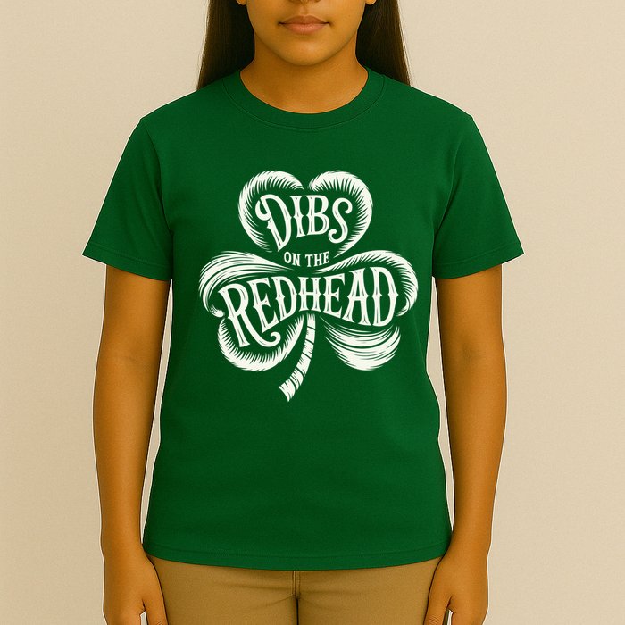 Dibs On The Redhead St Patricks Day Drinking Shamrock T-Shirt
