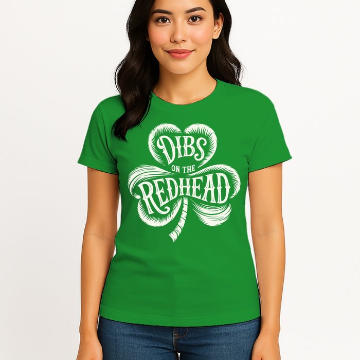 Dibs On The Redhead St Patricks Day Drinking Shamrock Women's T-Shirt