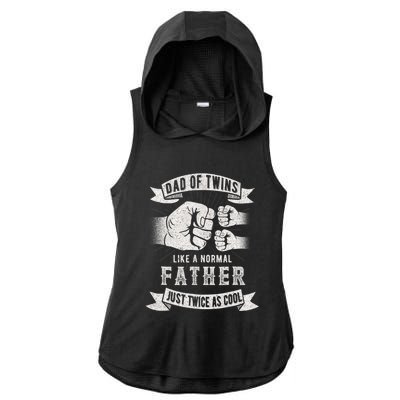 Dad Of Twins Dad Father's Day New Dad To Be Expecting Ladies PosiCharge Tri-Blend Wicking Draft Hoodie Tank