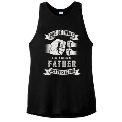 Dad Of Twins Dad Father's Day New Dad To Be Expecting Ladies PosiCharge Tri-Blend Wicking Tank