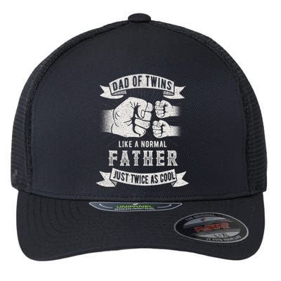 Dad Of Twins Dad Father's Day New Dad To Be Expecting Flexfit Unipanel Trucker Cap