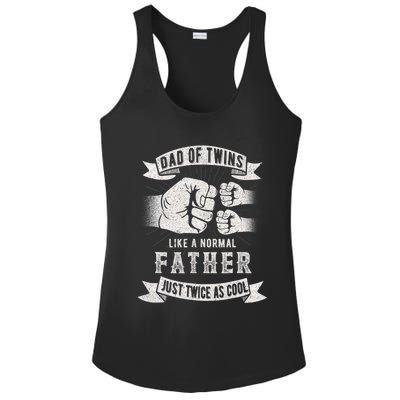 Dad Of Twins Dad Father's Day New Dad To Be Expecting Ladies PosiCharge Competitor Racerback Tank