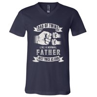 Dad Of Twins Dad Father's Day New Dad To Be Expecting V-Neck T-Shirt