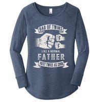 Dad Of Twins Dad Father's Day New Dad To Be Expecting Women's Perfect Tri Tunic Long Sleeve Shirt