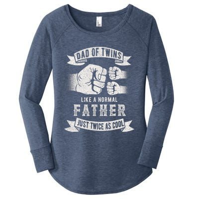 Dad Of Twins Dad Father's Day New Dad To Be Expecting Women's Perfect Tri Tunic Long Sleeve Shirt