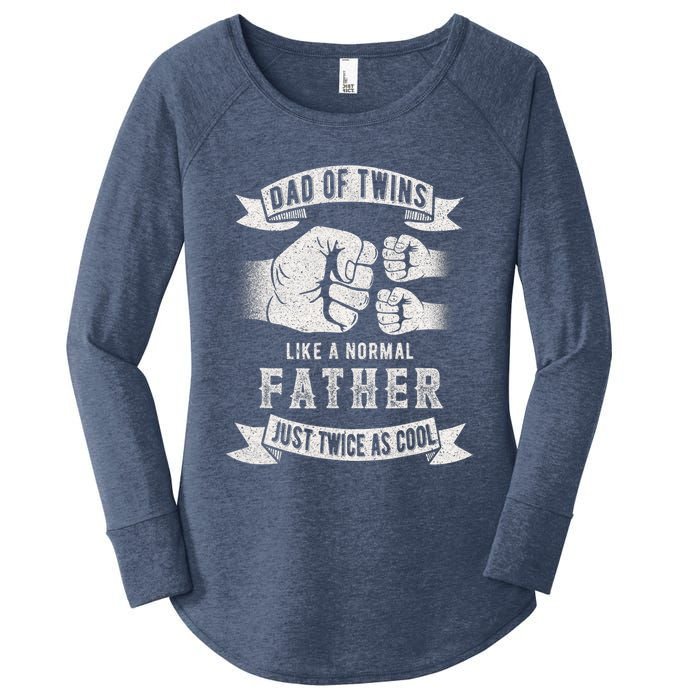 Dad Of Twins Dad Father's Day New Dad To Be Expecting Women's Perfect Tri Tunic Long Sleeve Shirt