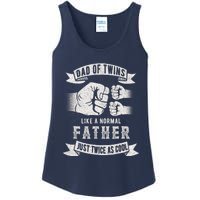 Dad Of Twins Dad Father's Day New Dad To Be Expecting Ladies Essential Tank