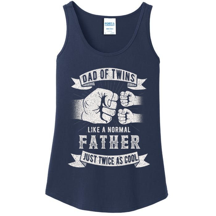 Dad Of Twins Dad Father's Day New Dad To Be Expecting Ladies Essential Tank