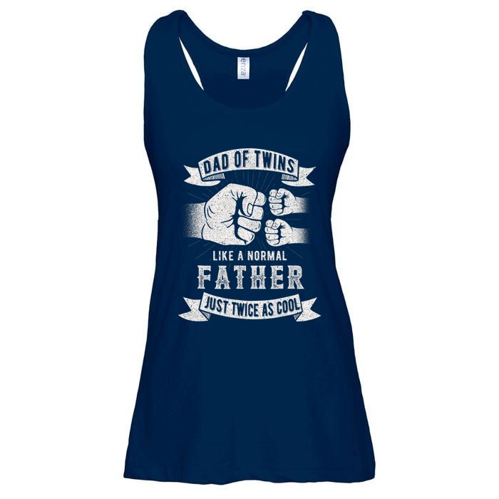 Dad Of Twins Dad Father's Day New Dad To Be Expecting Ladies Essential Flowy Tank