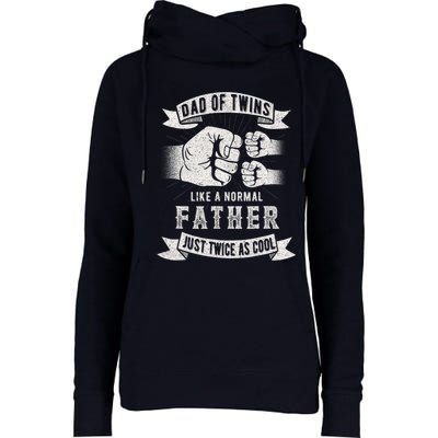 Dad Of Twins Dad Father's Day New Dad To Be Expecting Womens Funnel Neck Pullover Hood