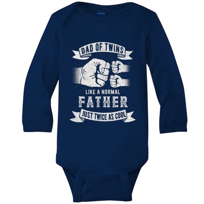 Dad Of Twins Dad Father's Day New Dad To Be Expecting Baby Long Sleeve Bodysuit