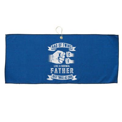 Dad Of Twins Dad Father's Day New Dad To Be Expecting Large Microfiber Waffle Golf Towel