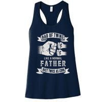 Dad Of Twins Dad Father's Day New Dad To Be Expecting Women's Racerback Tank