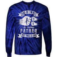 Dad Of Twins Dad Father's Day New Dad To Be Expecting Tie-Dye Long Sleeve Shirt